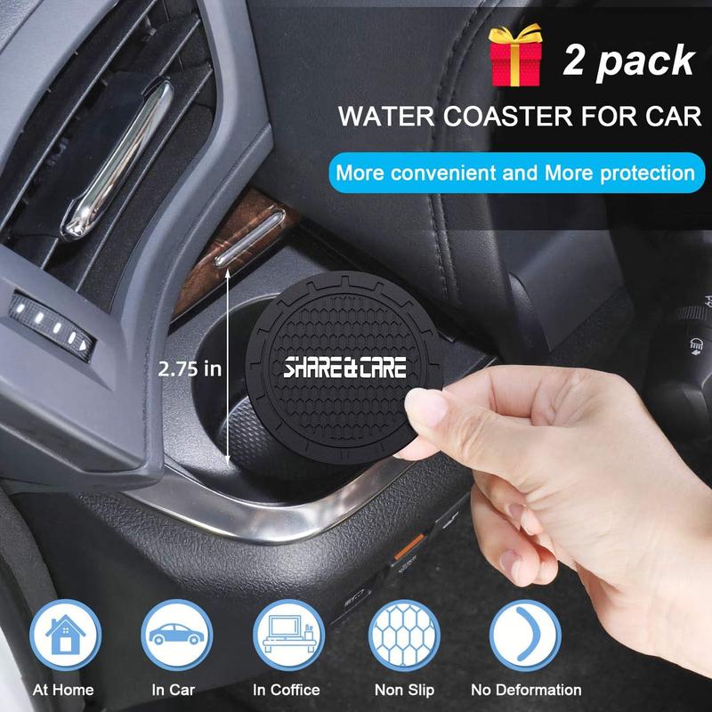 2 Pack  License Plate Frame, Front  License Plate Cover, License Plate Bracket Holder Rust-Proof Rattle-Proof Weather-Proof for  CA Standard  & 2 count Water Coaster (Black)