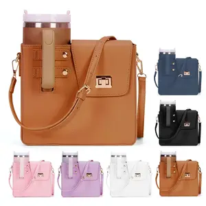 Purse for Stanley Cup Outdoor Portable Crossbody Water Cup Storage Bag with Stanley Purse Crossbody Bag for Stanley Bottle Bronze