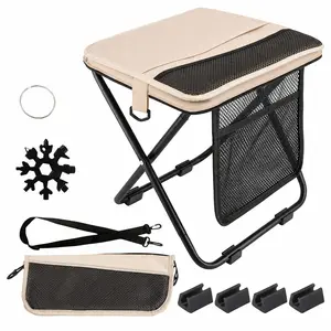Foldable Backpack Stool for Adults - Portable Camping Stool with Sling Bag, 300lbs Capacity for Camping, Fishing, Hiking, Travel, Picnic