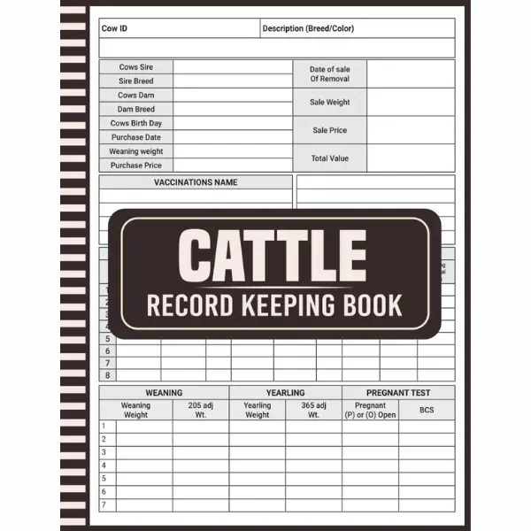 Cattle Record Keeping Book: Keep Your Ranching and Livestock Organized, Planning Calendar, (8.5 x 11 Inches) 110 Pages