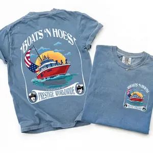 [Comfort Colors] Boats 'N Hoez Summer Shirt, Step Brothers Movie T-Shirt, Vintage Summer Tee, Gift For Him, Funny Movie Tee, Holyday shirt