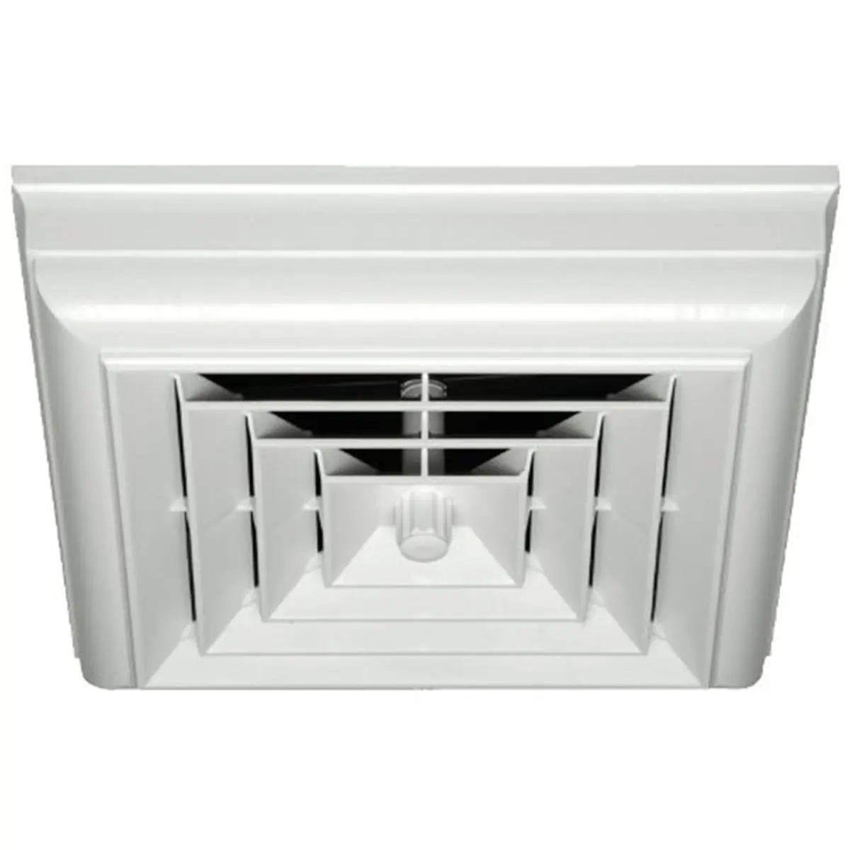 Havaco Quick Connect HT-CCGRB-S1D White Square Capital Crown Ceiling Diffuser 8-7-6 in. Boot & Rotary Damper, Hvac, Home Improvement, Ceiling Mount