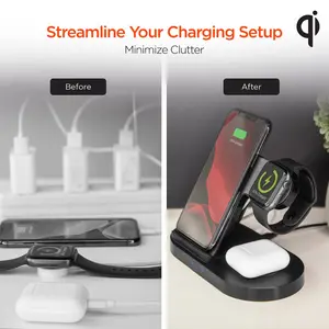 3-in-1 Wireless Charging Dock Black