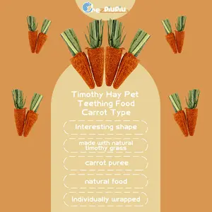 Timothy Grass Carrot Pet Teething Snacks Supplement Small Pet Hamster, Guinea Pig, Rabbit, Chinchilla Food Vitamins Oral & Gastrointestinal Health 7pcs