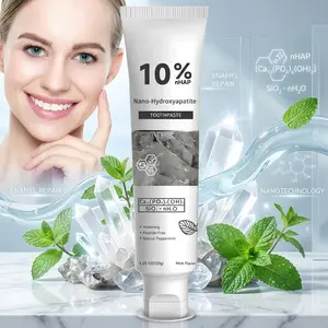 Hydroxyapatite Toothpaste 10% Fluoride-Free, Deep-Cleaning, Brightening Teeth, Refreshing Breath, Oral Care for Gum Protection