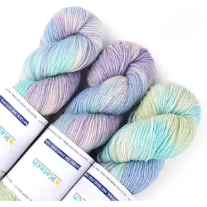 Wool Yarn for Crocheting- 10.58 oz/ 300g Gradient Yarn Wool 52%, Cashmere 10%, Polyester 38%, 885 yds/ 810m Hand Dyed Cashmere Yarns for Knitting Socks Sweater Shawl-Indigo Blue