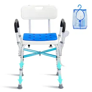 Shower Chair, 400 lbs Capacity, Shower Seat with Back, Adjustable Height Shower Stool, Shower Chair for Inside Shower Bathtub, Non - slip Bathroom Bench Bath Chair for Elderly Disabled Handicap