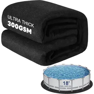 300G/M² Thicker Pool Liner Pad for Above Ground Swimming Pools, 18 Ft Round Under Pool Padding, Durable Geotextile Material, Double Density Puncture Resistant, Extend Liner Life, Mats for Pool Bottom