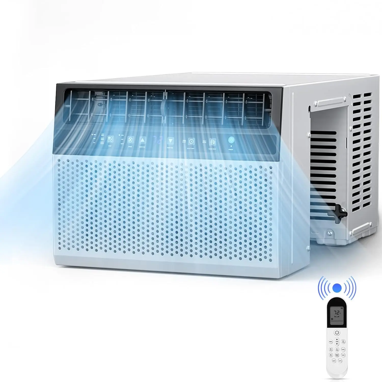 U-Shaped 10k/12k BTU Window Air Conditioner, Window AC Unit Cools Up to 550 Sq.Ft, Quiet Operation for Large Room Bedroom Living Room, Smart Remote & 24H Timer, 6-Mode Energy Saving, Easy Install