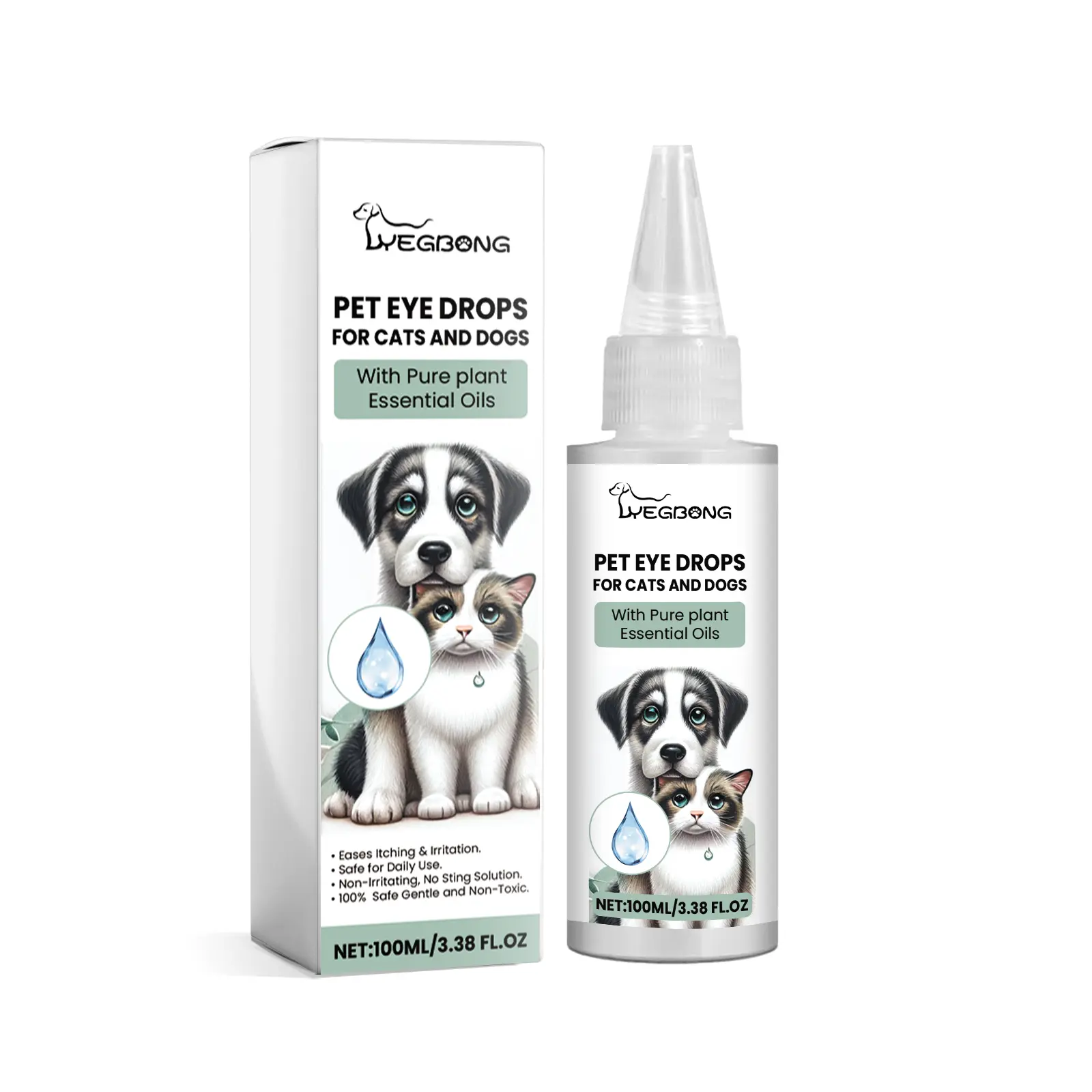Veterinarian-Recommended Pet Drops (3.38 fl oz) for Dogs & Cats - Treats Infections, Relieves Allergy Symptoms, Alleviates Dryness & Conjunctivitis, Cleans Tear Stains, Flea & Tick Control revolution plus
