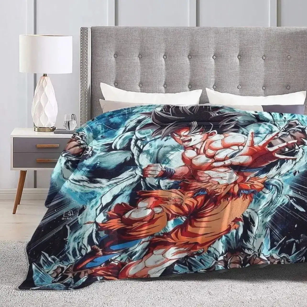 Anime Martial Arts Hero Cooling Blanket, Ultra Soft Flannel Throw, Cozy Cartoon-Inspired Blanket for Bed Sofa Travel and Movie Nights