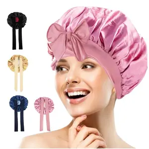 Two-Color Ribbon Braid Shower Cap – Long Braided Design Hair Protection