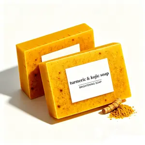 2 Pack Turmeric Kojic Acid Soap Bars - Infused with Retinol, Hydrolyzed Collagen, Vitamin E & Shea Butter, Gentle Care for Face, Body & Underarms, SLS Free, Suitable for Oily & Dry Skin