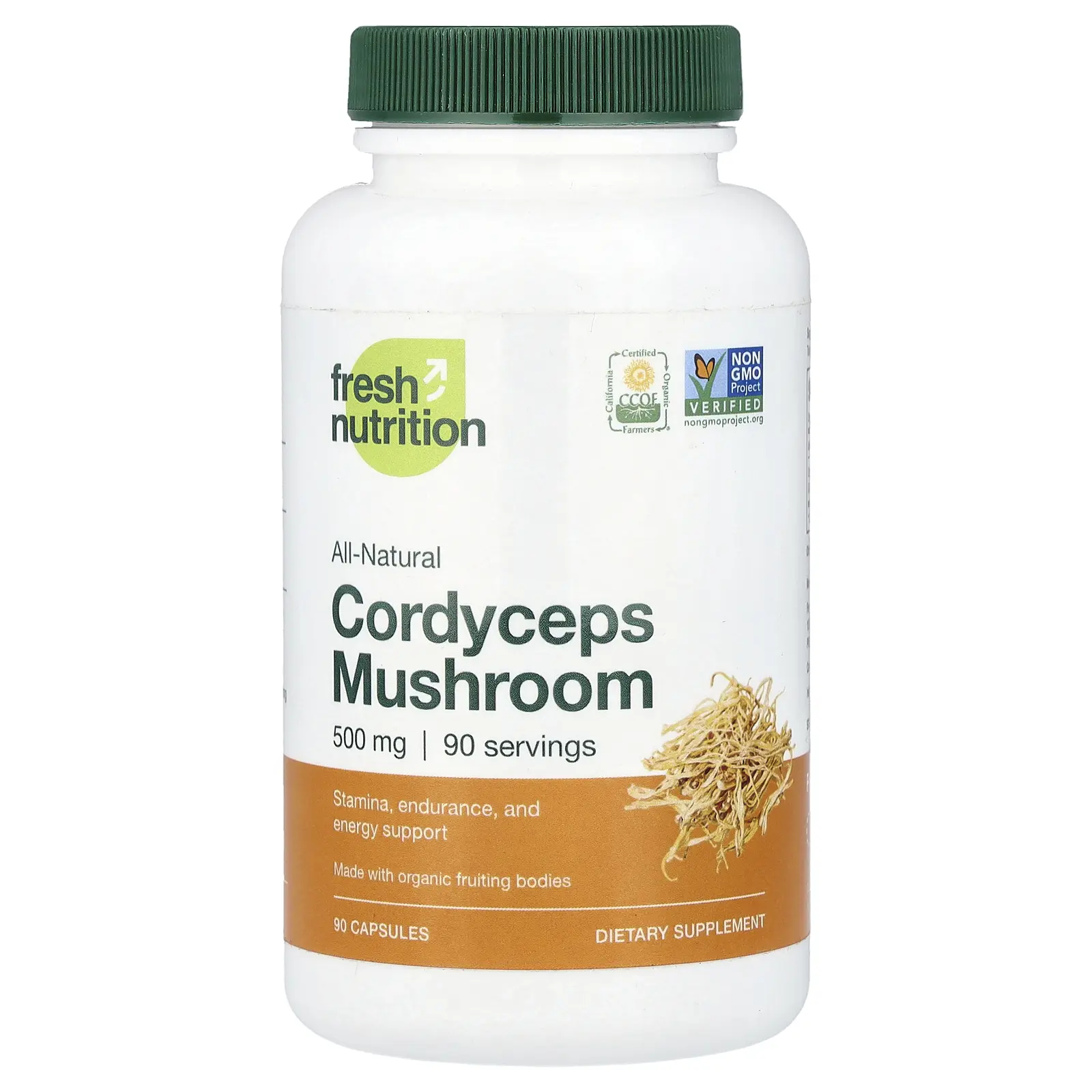 Fresh Nutrition Cordyceps Mushroom, 500 mg, 90 Capsules