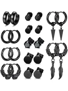 Punk Gothic Style Stainless Steel Earrings Set, Fashion Earrings for Party, Daily Clothing Decor, Trendy All-match & Exquisite Jewelry for Birthday Gift