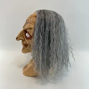 Spooky Witch & Zombie Latex Mask - Long Hair, Bleeding Design for Halloween, Carnival, and Party Decorations balaclava face masks balaclava mask face mask for men