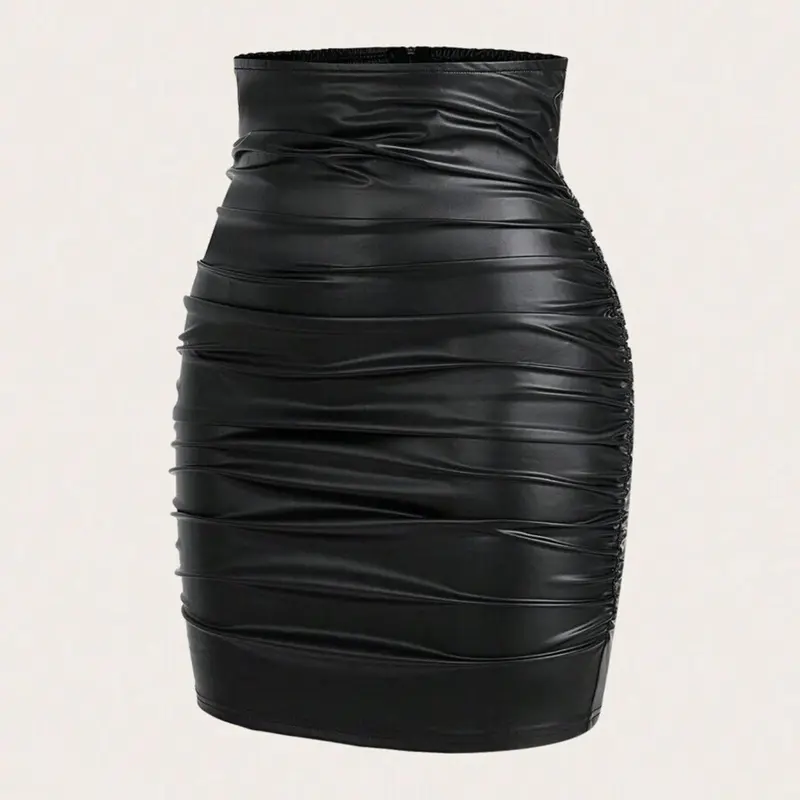 Women's Plain Casual Fashion Midi Skirt, Chic Elegant Skirt, Simple Design for Daily Wear, Comfortable and Stylish Ladies' Clothing