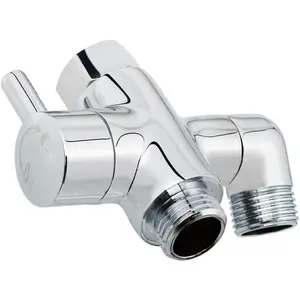 Brass Shower Arm Diverter Valve for Handheld Shower  and Fixed   G1/2 3 Way Universal Bathroom System Component Replacement Part, Polished Chrome