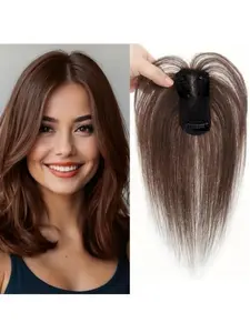 Women's Human Hair Topper Wig, Density Enhancer, Straight Hairpiece, Bald Spots, Thinning Hair, Easy to Style & Maintain, Hair Topper Clip, Invisible Hair Toppers