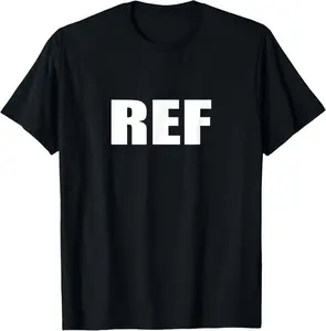 100%cotton Zerobubble Referee T-Shirt, Black, Unisex-Adult, Short Sleeve, T-Shirt