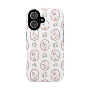 Cute goose pattern double-layer exquisite mobile phone case, with exquisite design, compatible with iPhone17, 16, 15, 14, 13, 12, 11Pro Max, Plus, Air - is the perfect gift for relatives and friends New Year, Christmas, Valentine's Day, birthday