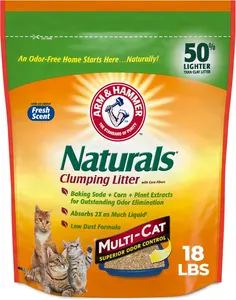 ARM & HAMMER Naturals Clumping Cat , Litter Odor Control, Multi Cat Litter, 18 lb. Bag