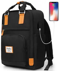 Yamtion 15.6 Inch Laptop Backpack with USB Charging Port | Water Resistant Large Capacity Travel Rucksack for Men & Women  Casual Work Commute Backpack with Multiple Pockets | Lightweight School Bag for College Students