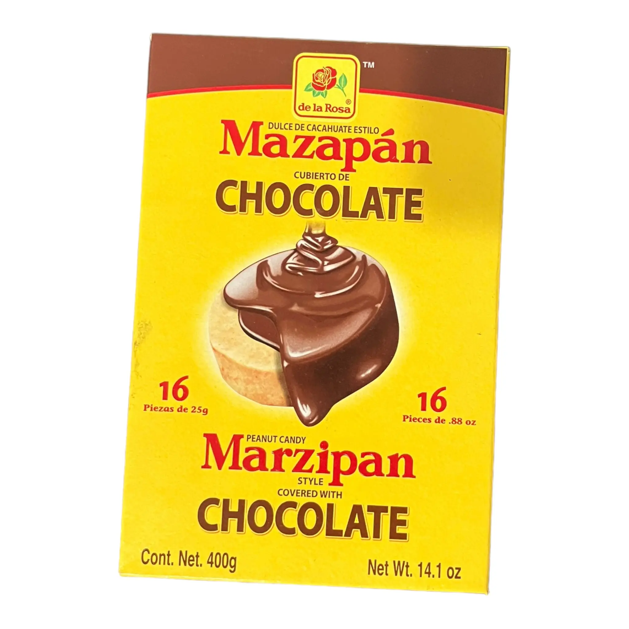De La Rosa Chocolate Mazapan, Pack of 16 individual Snacks