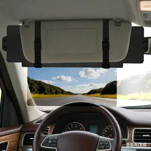 Polarized Sun Visor Extender with UV400 Protection – Dual Side-Panel Anti-Glare Shield for Car, PC Lens Sun Blocker Attachment for Safe Driving Day & Night