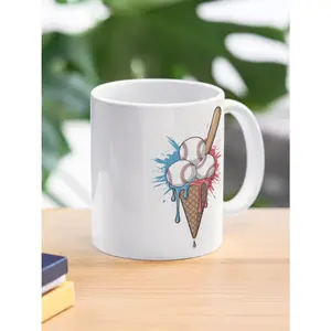 Baseball Ice Cream Coffee Mug Ceramic Funny Gift
