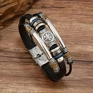 Vintage Viking Style Faux Leather Bracelet New Creative Men's Bracelet