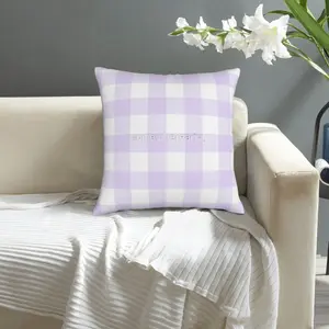 1pc for Pastel Purple Gingham Pattern (Large Wide Print) 18in x 18in double-sided printing Throw Pillow Cover, Softness, Comfort, Non-fading,perfect for any home decor,No Pillow Insert