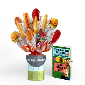 Grill Master Father's Day Bouquet and Trophy Lawn Care Sentiment Set