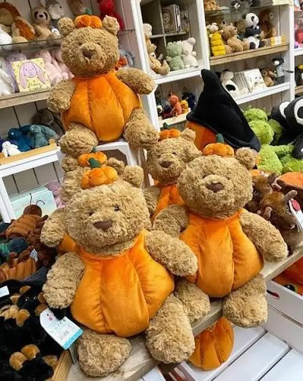 Jellycat Bartholomew Bear Pumpkin Plush , Soft Teddy Bear Stuffed Animal, Cute Autumn Pumpkin Plushie, Cozy Home Decor, Halloween Birthday Gift for Kids & Bear Lovers