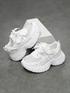 Unisex Sneakers Summer Breathable Mesh, New Kids Dad Shoes Soft Sole Anti-Slip Thick Bottom, Lightweight Comfort School Shoes