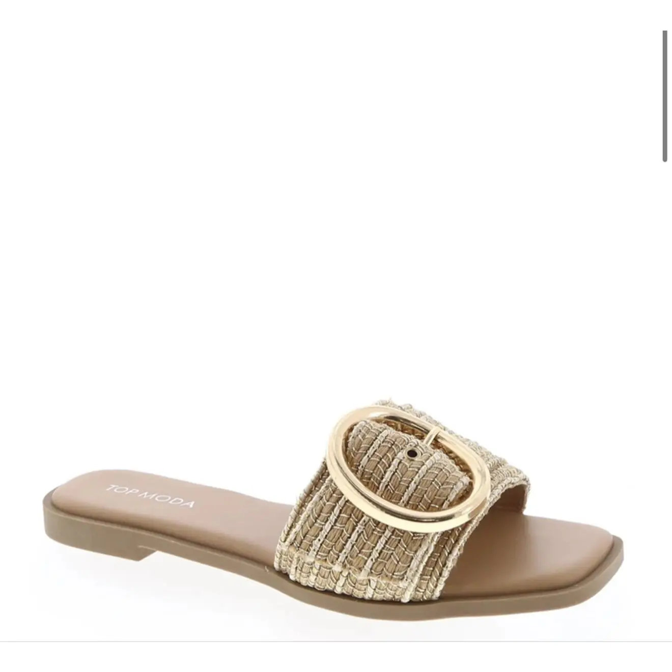 Gelato-68 Women's Beige Color Sandals - New Arrival with Gold Buckle Detail