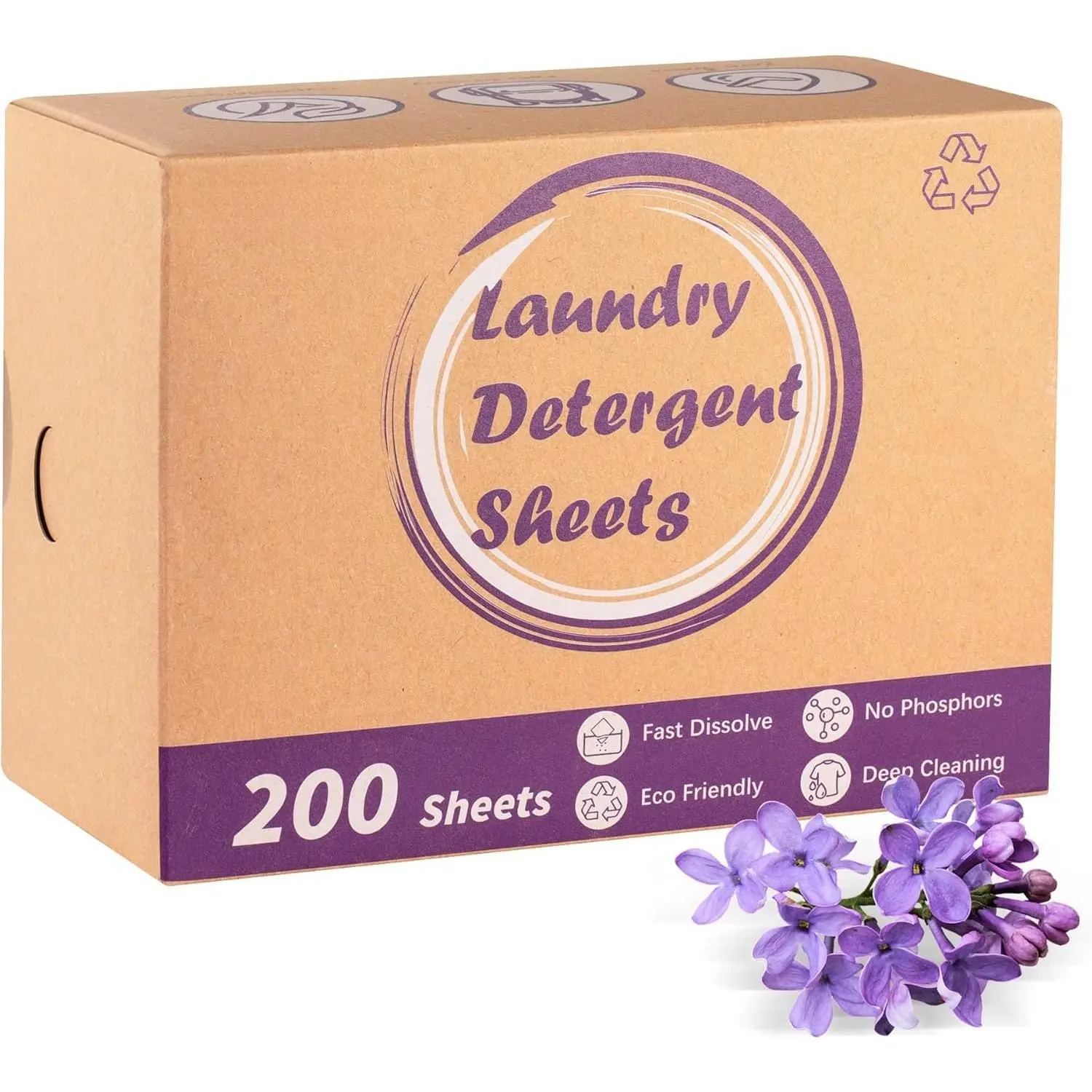 Laundry Detergent Sheets, 200 Sheets Lavender Laundry Soap Strips - No Plastic Jug Travel Portable Liquidless Washing Supplies   - 200 Loads