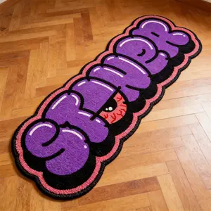 Trendy Letter Carpet, Long Plush Foot Mat for Bedroom, Fluffy Modern Rug, Sofa Coffee Table Rug, Soft Comfortable for Living Room, Youthful Floor Mat, Shaggy rugs