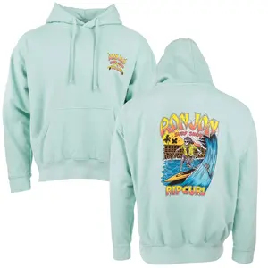 Fashion Rip Curl Ron Jon Skelly Aqua Hoodie, Surf Style Graphic Design, Bold Beach Vibe Hoodie, Iconic Skelly Print, Top Men Women