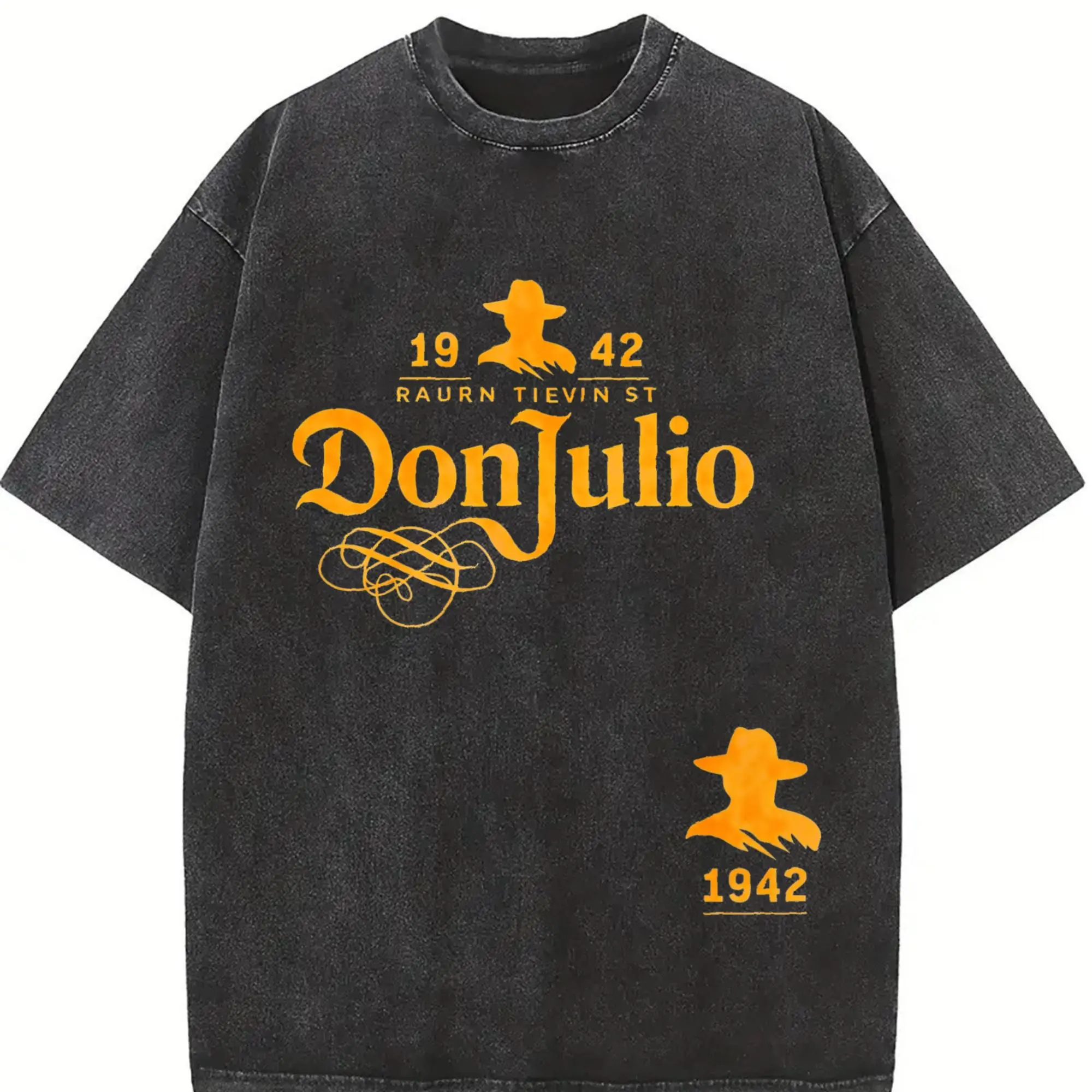 Men's Retro Washed Don Julio 1942 Graphic Print T-Shirt, Menswear Sleeveless Tank & Shorts - Casual Summer Outfit