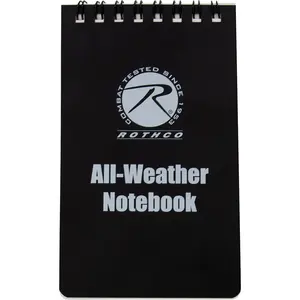 Black - All-Weather Waterproof Notebook (3" X 5")