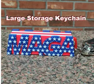 MAGA Storage Keychain - Extra Large Compartment Keychain - Make America Great Again Keychain