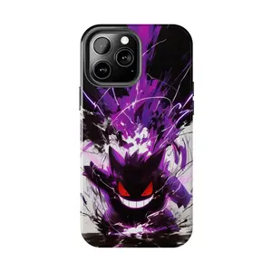 Purple Gengar Ghost Monster Inspired Phone Case for iPhone 17 - 11 Pro Max Plus Mini X XR XS 7 8 Plus or SAMSUNG GALAXY S25 - S21 Ultra Plus
