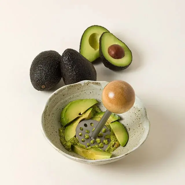 Uncommon Goods Guac Rock Stainless Steel Handheld Compact Kitchen Avocado Masher - Guacamole Making Tool, Cooking Gift