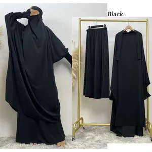 6608#  2PCS Nida Jilbab 10 Colors Long Khimar And Skirt
