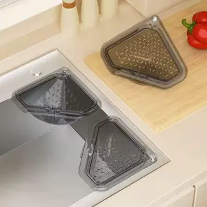 2PCS Magnetic Triangular Kitchen Sink Strainer, Drain Basket for Food Scraps, Leftovers & Waste Storage