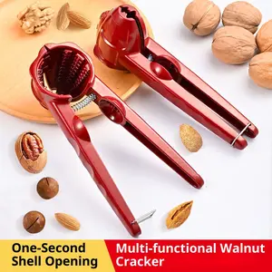 Heavy-Duty Nutcracker Tool with Non-Slip Handle Multifunctional Walnut Pecan Opener Aluminum Shell Breaker for Nuts Chestnuts Melon Seeds