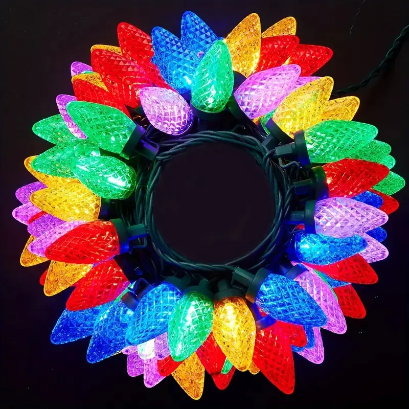 2PCS Solar Christmas String LightsOutdoor, 7M 50 LED Strawberry Shape SolarPowered Christmas Lights, Waterproof SolarString Lights for Qutdoor Christmas DecorationsGarden,Patio,Holiday Decor Timer Battery Operated Tree Ornaments christmas lights outdoor