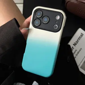 Luxury Gradient 2-in-1 Shockproof Phone Case Cover for iphone 17 phone case 16 pro max 15 Plus 14 13 12 11 Cute, clear, military-grade, high-end, durable, shockproof, and drop-resistant 2-in-1 glossy phone case