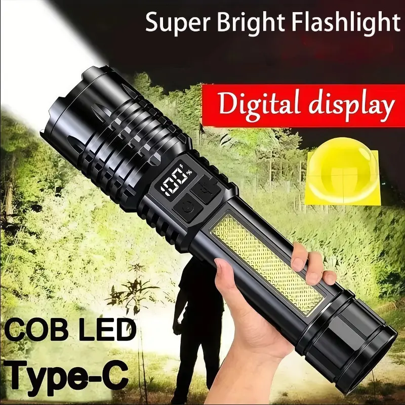 LED Flashlight, Bright Tactical Torch High Lumens with 5 Modes, Waterproof Flash Light for Outdoor, Birthday Gifts for Men, Dorm Room Hiking Camping Essentials Gear for Guys